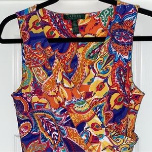 Lauren Ralph Lauren Faux Wrap Paisley Dress